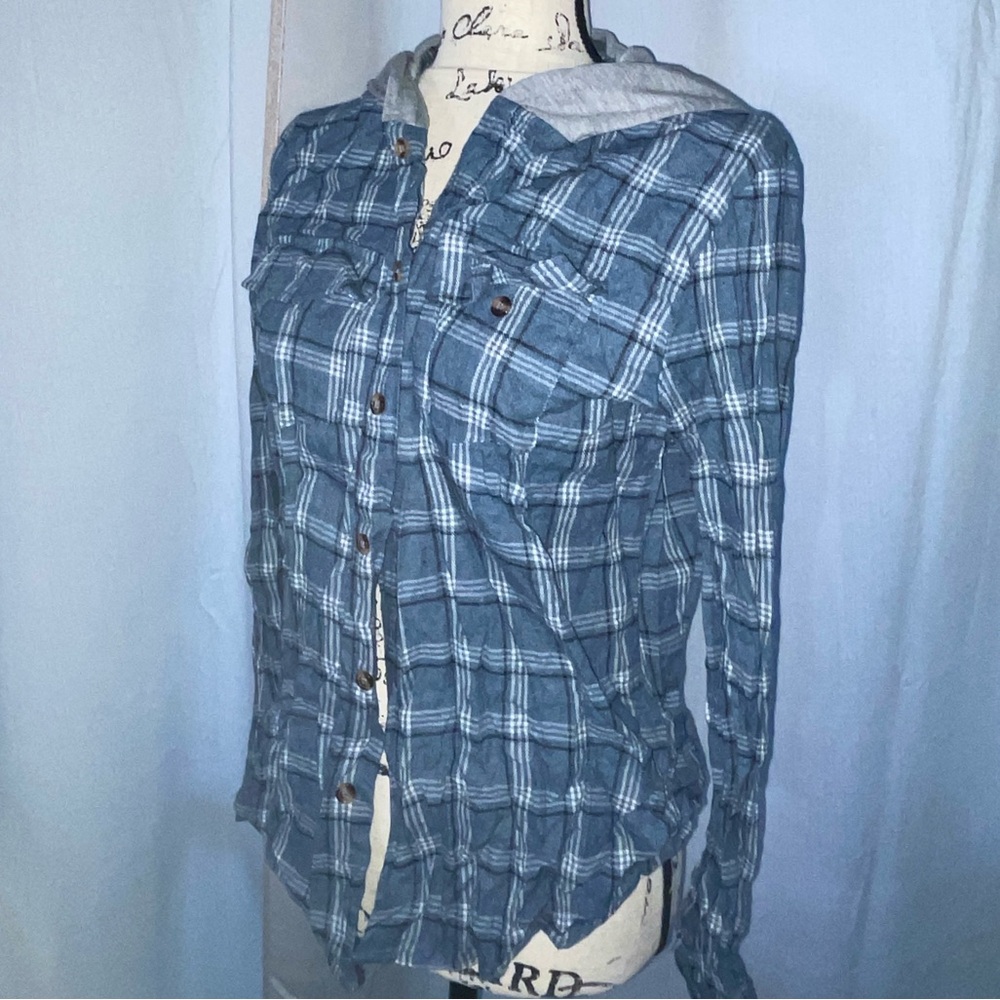 Blue Plaid Button-Up